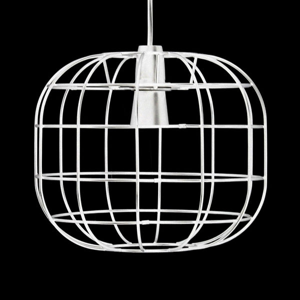 white industrial cage lamp